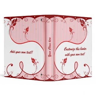 Red Curls and Hearts Binder binder