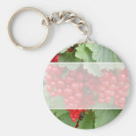 Red Currants on the Plant. Green Leaves. Key Chains