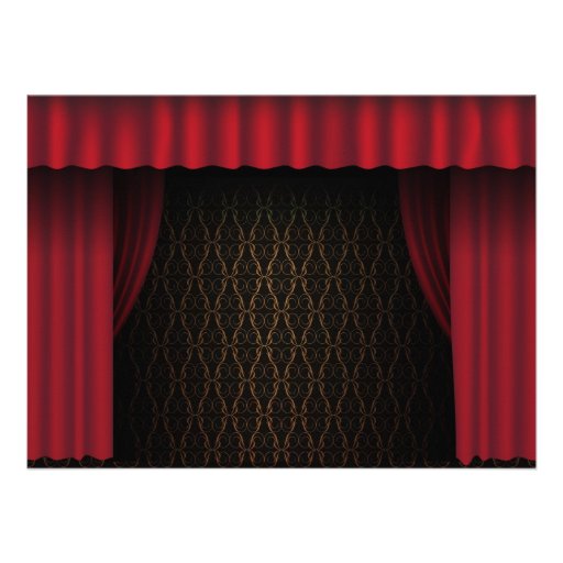 Red Curtain Personalized Announcements