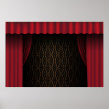 Red Curtain Print
