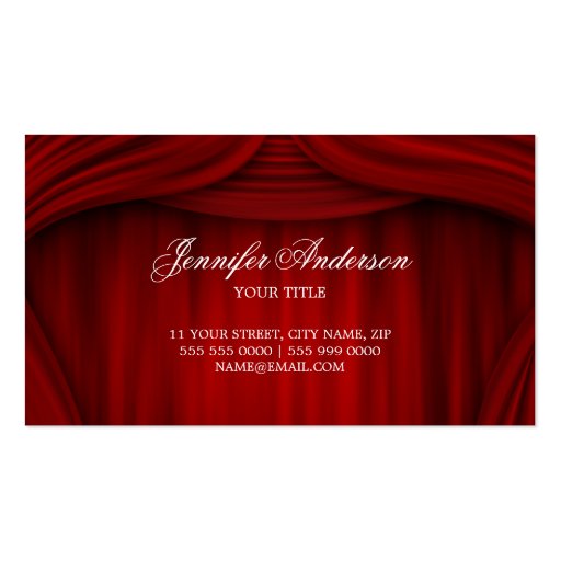 Red Curtains business card (front side)