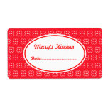 Red Customized Kitchen Labels