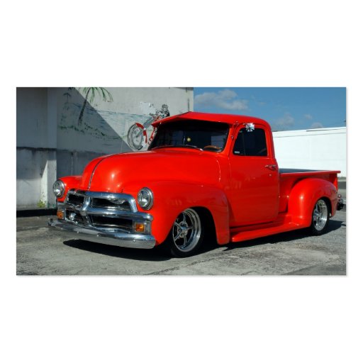 Red Customized Pickup Truck Business Cards