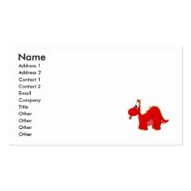 Red Cute Dragon Business Cards
