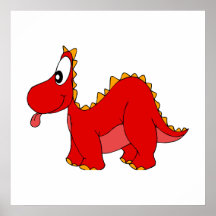 Red Cute Dragon Poster