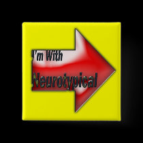 Red Cutout Neurotypical Button