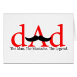 Red Dad Mustache Card