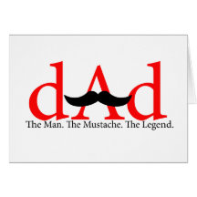 Red Dad Mustache Card