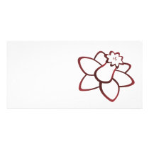Red Daffodil Customized Photo Card