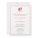 Red dahlia simple elegance wedding invitation invitation