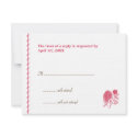 Red dahlia wedding enclosure RSVP response card invitation