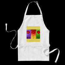 Red Daisy Flower Painting - Multi aprons