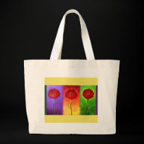 Red Daisy Flower Painting - Multi bags
