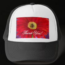 Red Daisy Flower Painting - Multi hats