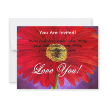 Red Daisy Flower Painting - Multi invitations