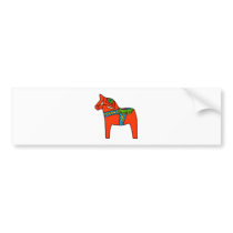 Red Dala Horse Bumper Sticker