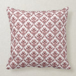 Red Damask Throw Pillow