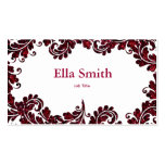 Red Damask business card