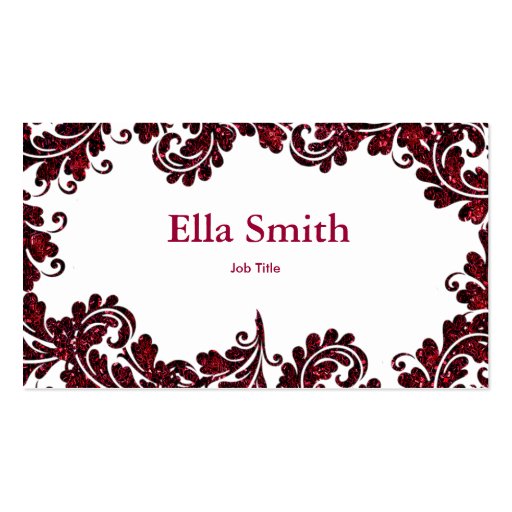 Red Damask business card