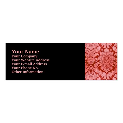 RED DAMASK BUSINESS CARD TEMPLATES (front side)