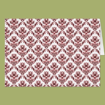 Red Damask Card Zazzle_card Red Damask Card Zazzle_card