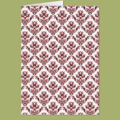 Red Damask Greeting Cards Zazzle_card