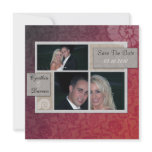 Red Damask Elegant Save the date cards Custom Invitations