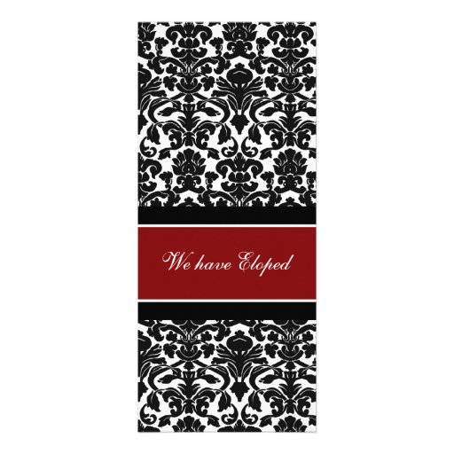 Red Damask Elopement Announcement Cards
