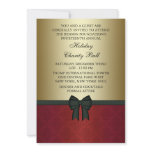 Red Damask Gold Black Tie Corporate Party Custom Invitation