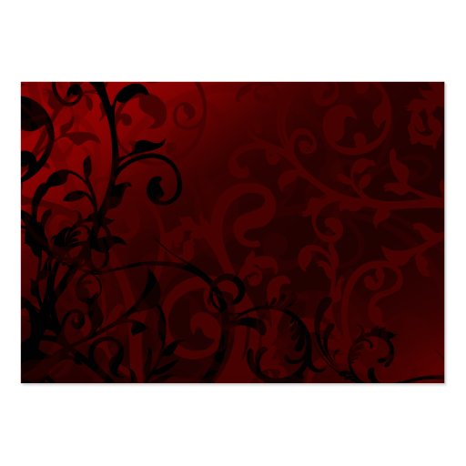 Red Damask Gothic Reception Guest Place Card Business Card Templates (back side)