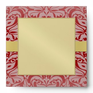 Red Damask Holiday Envelope envelope