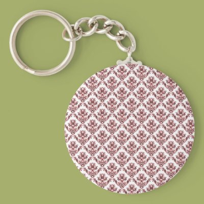 Red Damask Keychain Zazzle_keychain Red Damask Keychain Zazzle_keychain