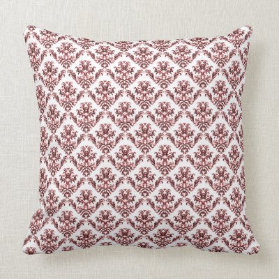 Red Damask Throw Pillow Mojo_throwpillow