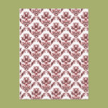 Red Damask Post Card