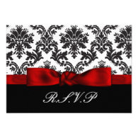 red damask rsvp cards standard 3.5 x 5 announcement