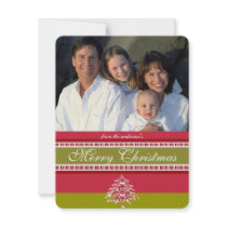 Red Damask Tree Christmas Card invitations by samack Red Damask Tree Christmas Card invitations