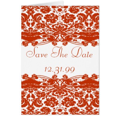 Red Damask Wedding cards