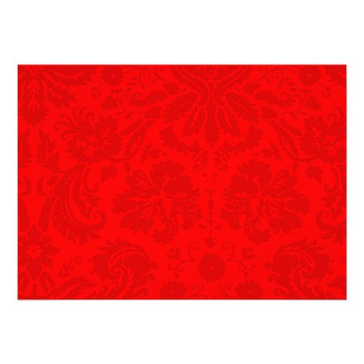 Red Damask Wedding Invitations