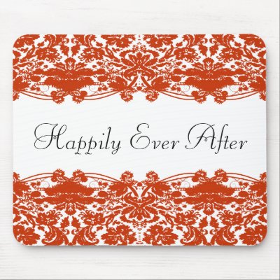 Red Damask Wedding mousepads