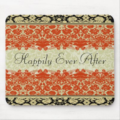 Red Damask Wedding mousepads