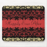 Red Damask Wedding Mouse Pad