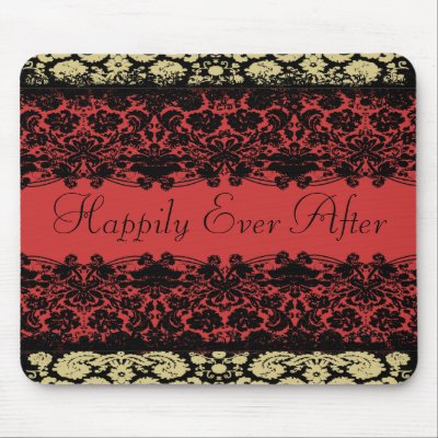 Red Damask Wedding mousepads