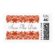 Red Damask Wedding stamp
