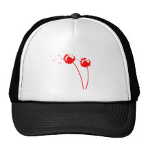 red dandelion trucker hat