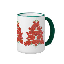 Red Deco Flower Christmas Tree Mugs