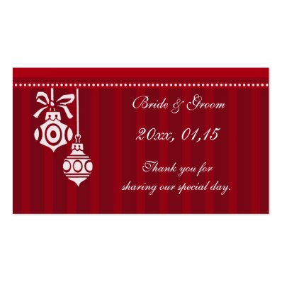 Red Decorations Christmas Wedding Favor Tags Business Cards