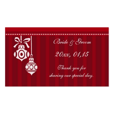 Red Decorations Christmas Wedding Favor Tags Business Cards by 