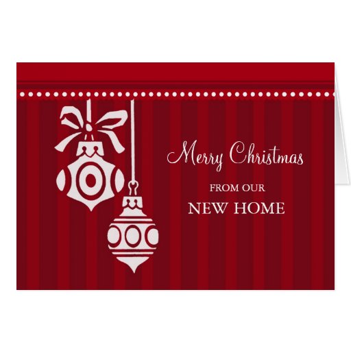 Red Decorations New Address Christmas Card 