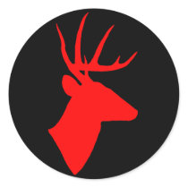 Red Deer Head Sticker