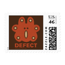 RED DEFECT postage stamp